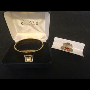 Erwin Pearl gold tone, cuff style wristwatch
